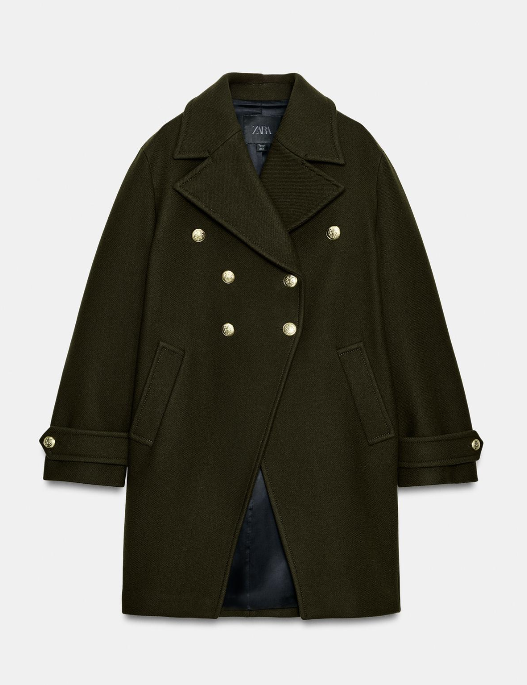 Zara Asymmetric Wool Blend Coat with Manteco Buttons — UFO No More